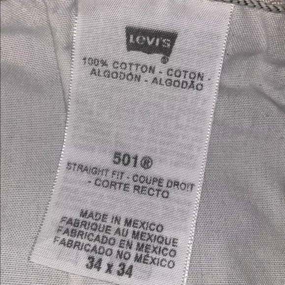 Levi 501 Jeans Straight Fit Men’s Gray Jeans 34x34 - Picture 7 of 13
